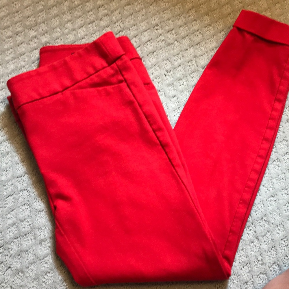 Red skinny dress pants